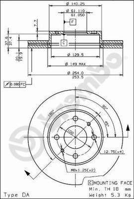 09674310 BREMBO Тормозной диск