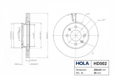 HD002 HOLA Тормозной диск