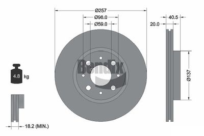 BDS1100 BENDIX Braking Тормозной диск