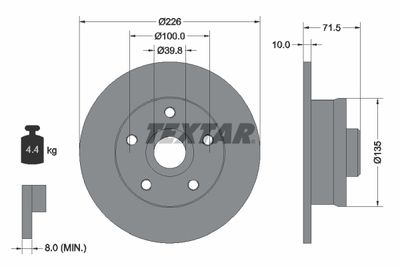 92057200 TEXTAR Тормозной диск