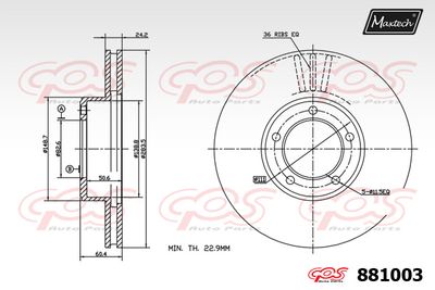 881003 MAXTECH Тормозной диск