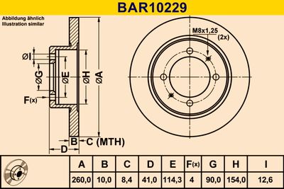 BAR10229 BARUM Тормозной диск