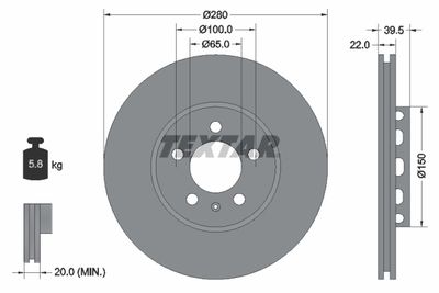 92061400 TEXTAR Тормозной диск