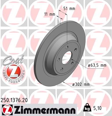 250137620 ZIMMERMANN Тормозной диск