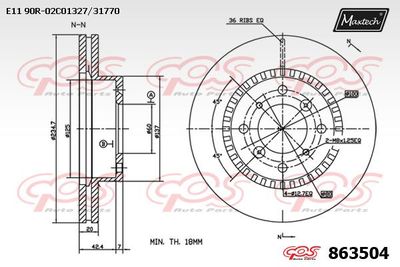 863504 MAXTECH Тормозной диск