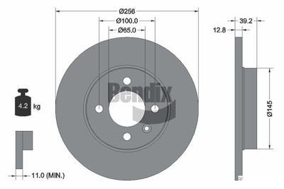 BDS1659 BENDIX Braking Тормозной диск