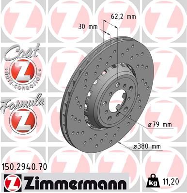 150294070 ZIMMERMANN Тормозной диск