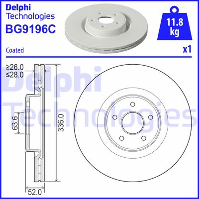 BG9196C DELPHI Тормозной диск