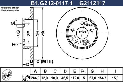 B1G21201171 GALFER Тормозной диск