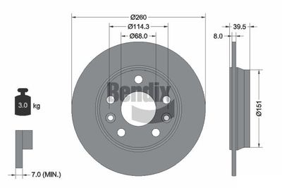 BDS1623 BENDIX Braking Тормозной диск