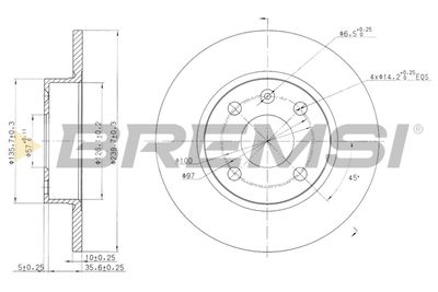 CD7283S BREMSI Тормозной диск