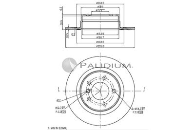 P331062 ASHUKI by Palidium Тормозной диск