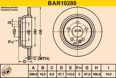 BAR10280 BARUM Тормозной диск
