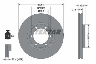 92166900 TEXTAR Тормозной диск