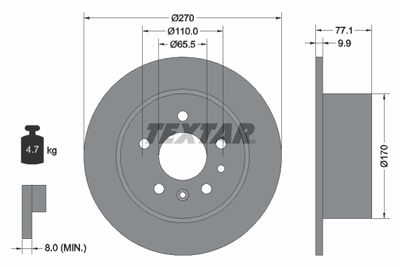 92066300 TEXTAR Тормозной диск