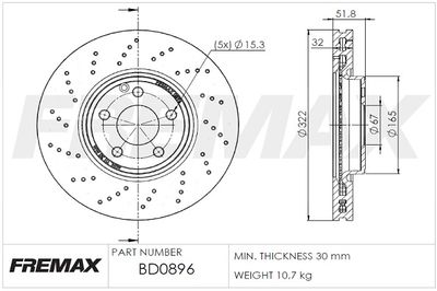 BD0896 FREMAX Тормозной диск