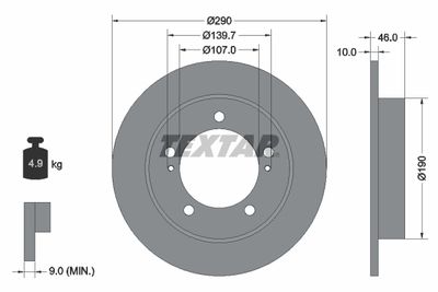 92036600 TEXTAR Тормозной диск