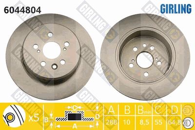6044804 GIRLING Тормозной диск