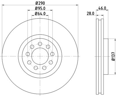 8DD355117461 HELLA Тормозной диск