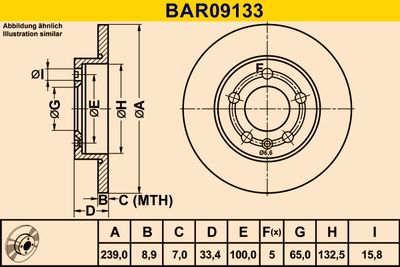 BAR09133 BARUM Тормозной диск