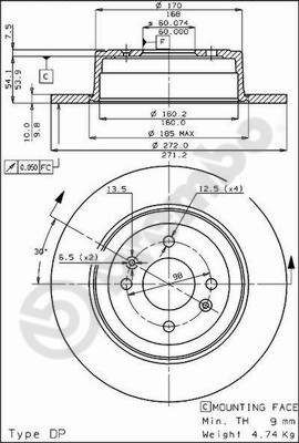 BS7259 BRECO Тормозной диск