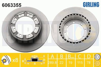 6063355 GIRLING Тормозной диск