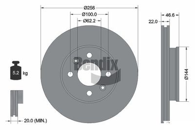 BDS1316 BENDIX Braking Тормозной диск