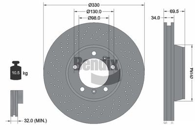 BDS2120LHC BENDIX Braking Тормозной диск