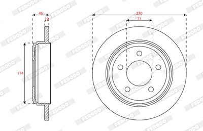 DDF2229C FERODO Тормозной диск