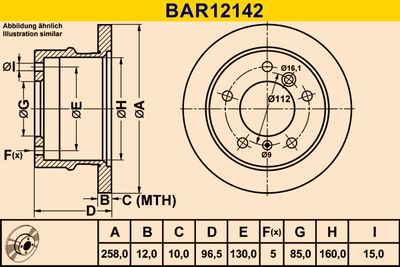 BAR12142 BARUM Тормозной диск