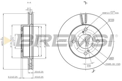 CD8689V BREMSI Тормозной диск