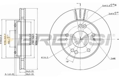 CD6824V BREMSI Тормозной диск