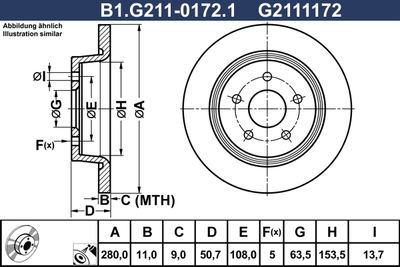 B1G21101721 GALFER Тормозной диск