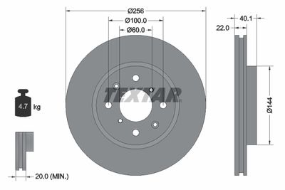 92232803 TEXTAR Тормозной диск