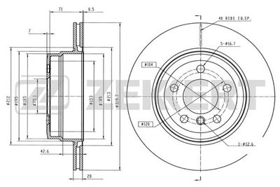 BS5073 ZEKKERT Тормозной диск