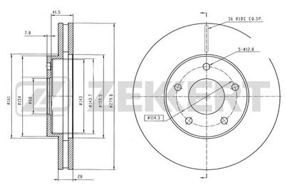 BS5325B ZEKKERT Тормозной диск