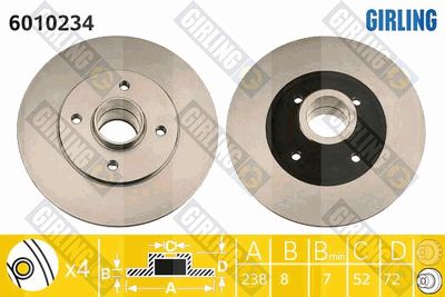 6010234 GIRLING Тормозной диск