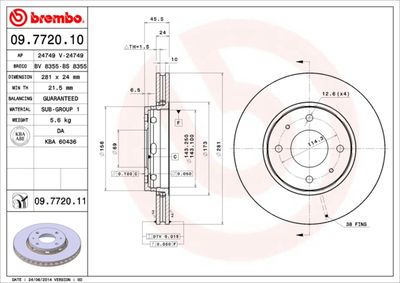 09772010 BREMBO Тормозной диск