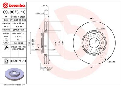 09907810 BREMBO Тормозной диск