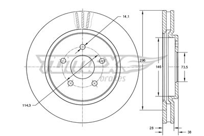 TX7216 TOMEX Brakes Тормозной диск