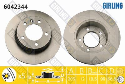 6042344 GIRLING Тормозной диск