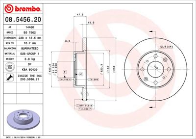 BS7562 BRECO Тормозной диск