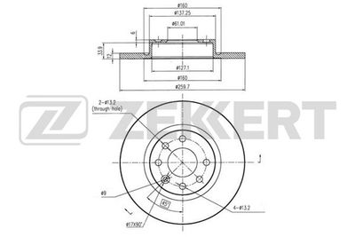 BS6302 ZEKKERT Тормозной диск