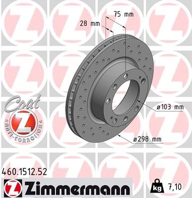 460151252 ZIMMERMANN Тормозной диск