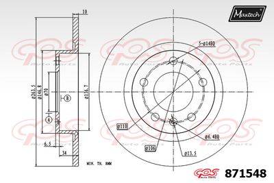 871548 MAXTECH Тормозной диск