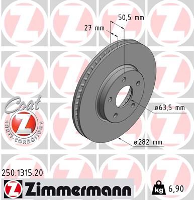 250131520 ZIMMERMANN Тормозной диск