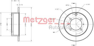 6110221 METZGER Тормозной диск