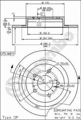 BS7403 BRECO Тормозной диск