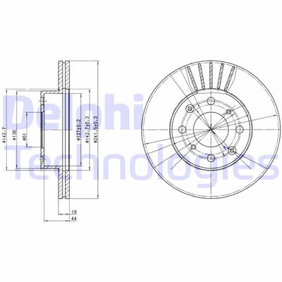 BG2488 DELPHI Тормозной диск