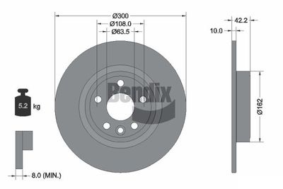 BDS1572 BENDIX Braking Тормозной диск